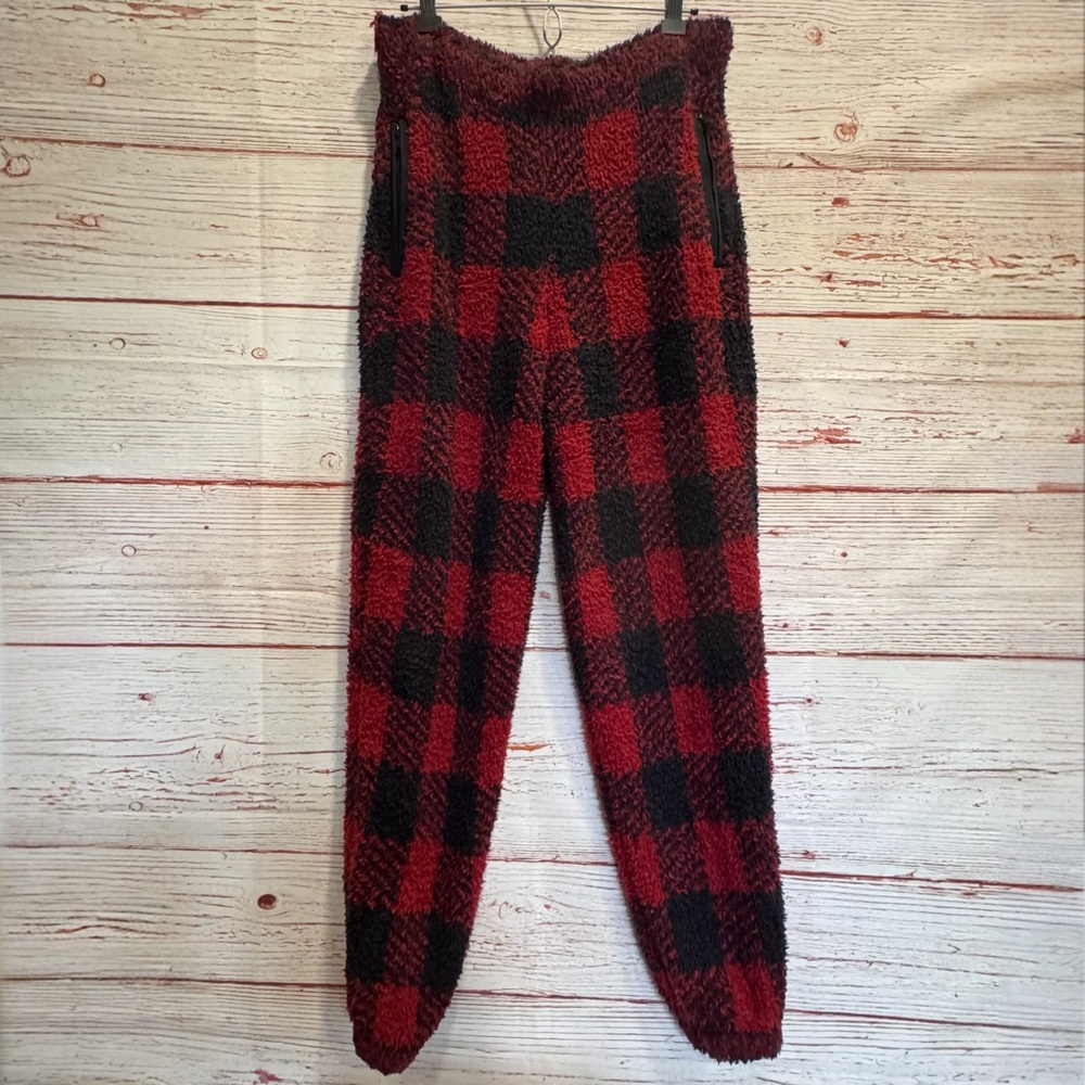 NWT Skims Cozy Joggers in Brick Buffalo Check Sz S/M - Picture 6 of 16